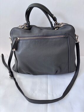 Authentic SISLEY Korean Gray Pebbled Cowhide Leather Shoulder Bag /Crossbody